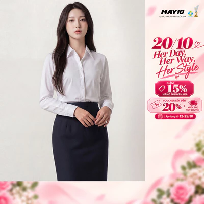 Áo Sơ mi nữ màu trắng lóng chéo GrusZ mã AT020