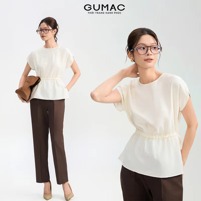 Áo Kiểu Nữ GUMAC Form Suông Siết Eo Tay Liền Che Tay Thoải Mái Mùa Hè AG05041