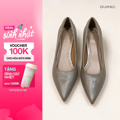 Giày Nữ GUMAC Mũi Nhọn Gót 3cm Form Gọn Chân Tôn Dáng Thanh Thoát Phù Hợp Đi Làm Đi Chơi GG06028