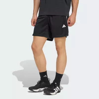 adidas Gym & Training QUẦN SHORT PIQUE CƠ BẢN 3 GẠCH WORKOUT ESSENTIALS 7 inch Nam Đen KA3461