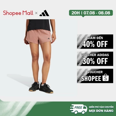 [Duy nhất 8.8 - VOUCHER 30%]adidas Gym & Training Quần Short Dệt Cạp Cao 3 Sọc Tập Luyện Pacer Nữ Hồng JD2288