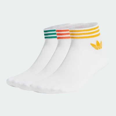 adidas Phong cách sống Tất Trefoil cao đến cổ chân 3 đôi Unisex trắng IX7521