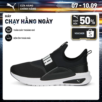 Giày Chạy Bộ PUMA Unisex Softride Enzo Evo Slip-On Black- White Màu Đen