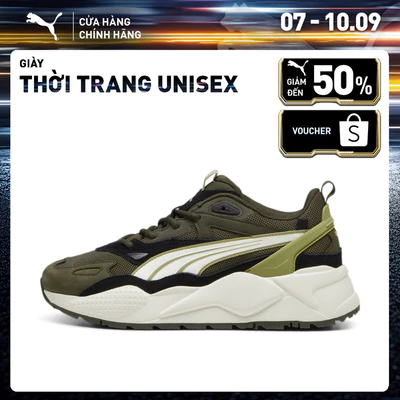 Giày Thời Trang PUMA Unisex RS-X Efekt PRM Dark Olive-Warm White Màu Xanh Lá