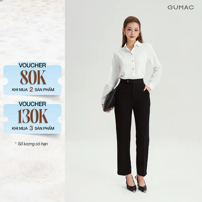 [MUA 2 GIẢM 80K] Quần Ống Đứng Nữ 95cm GUMAC Quần Tây Lưng Cao Quai Dê Chất Tuyết Mưa Công Sở Cạp Cao LQF0626
