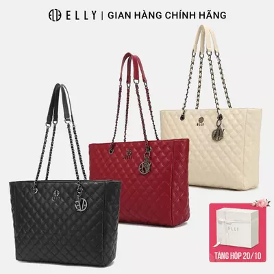 Túi tote nữ da thật ELLY ET125 túi xách công sở cao cấp đựng laptop tablet thời trang