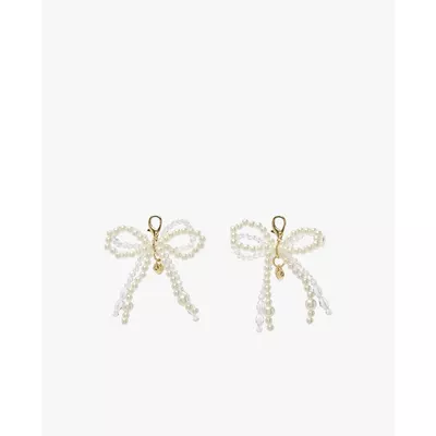MLB - Charm nữ trang trí giày Double Beads Ribbon_3AETS026N-43WHS