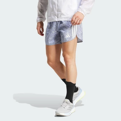 adidas Chạy Quần Short 3 Sọc Own the Run Nam Xám JD7769