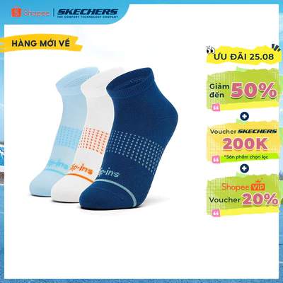 Vớ Thể Thao Trẻ Em Skechers Runners Club Performance Socks Quarter Socks (3 Pairs) - P226K034-06QN