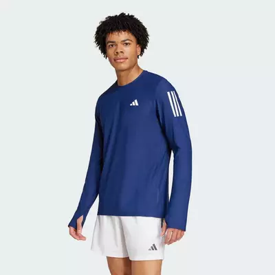 adidas Chạy Áo Thun Tay Dài Own the Run Nam Màu xanh da trời IM5412
