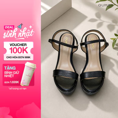 Giày Sandal Nữ GUMAC Đế Xuồng 9cm Quai Ngang Êm Chân Phù Hợp Đi Làm Đi Chơi GG07009