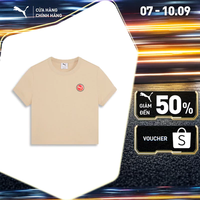Áo Thun Baby Tee PUMA Nữ GAME ON Graphic SS Light Sand Màu Be