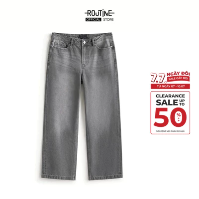 Quần Denim Nam Nhãn Point Túi Sau Form Straight - Routine 10F25DPA023