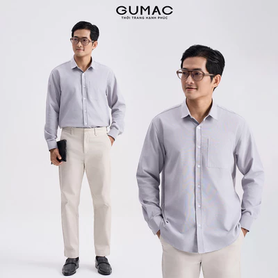 Áo sơ mi nam GUMAC form rộng thoải mái chất liệu mềm mịn thoáng mát ANG04016