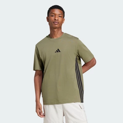 adidas Lifestyle Essentials 3-Stripes Single Jersey Tee Men Green JE6391
