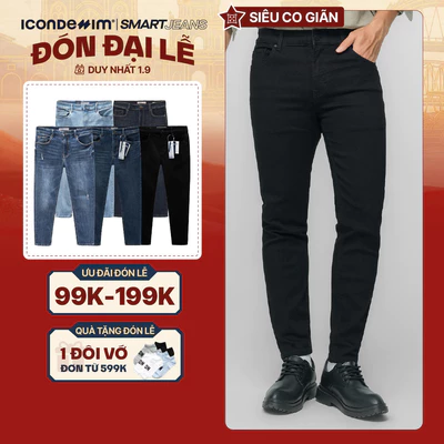 Quần jeans nam cao cấp ICONDENIM, quần bò smart fit tôn dáng , siêu co giãn 4 chiều, SMARTJEANS