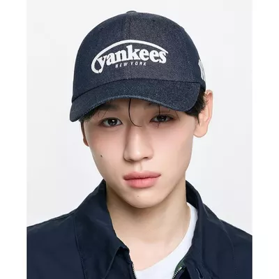 MLB - Nón bóng chày unisex Vintage Denim Curve Logo_3ACPV196N-50INS