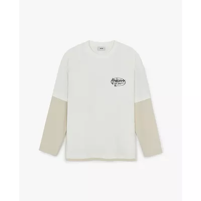 MLB - Áo thun unisex cổ tròn tay dài Basic Street Logo_3ATSB0561-50IVS