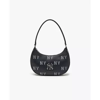 MLB - Túi đeo vai nữ hình bán nguyệt Classic Monogram_3ABQM016N-50BKS