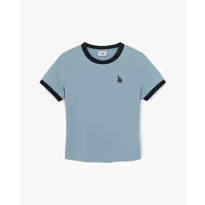 MLB - Áo thun nữ cổ tròn tay ngắn Basic Small Logo Ringer_3FTSB0263-07SBL