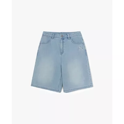 MLB - Quần short jeans nữ ống rộng Basic Small Logo_3FDPB1063-50BLL