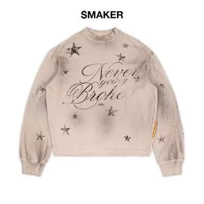 [SMAKER] Áo unisex dài tay màu kem vải washed - NGB SWEATER IN CREAM