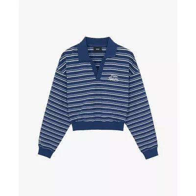 MLB - Áo polo nữ tay dài phối sọc Varsity_3FMTV1361-43NYM