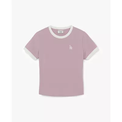 MLB - Áo thun nữ cổ tròn tay ngắn Basic Small Logo Ringer_3FTSB0263-07LDL
