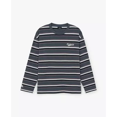 MLB - Áo thun unisex cổ tròn tay dài kẻ sọc Sportive_3ATSV0161-07GRD