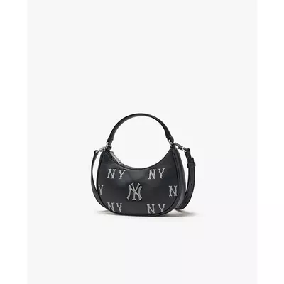 MLB - Túi đeo chéo nữ hình bán nguyệt Classic Monogram Mini_3ACRMM16N-50BKS