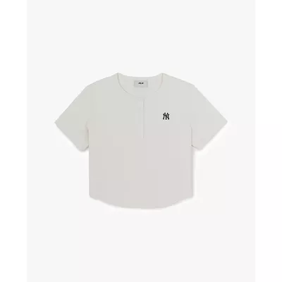 MLB - Áo croptop nữ cổ tròn tay ngắn Vintage_3FTSB1063-50IVS