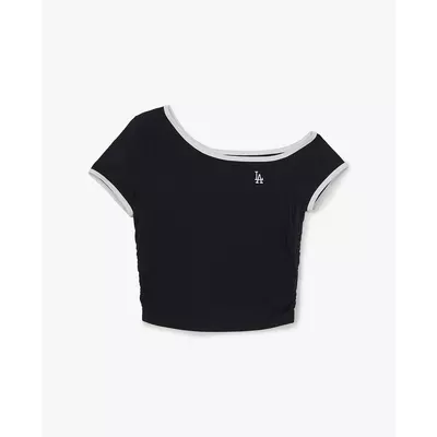 MLB - Áo trễ vai nữ tay ngắn Color_3FTSB7063-07BKS