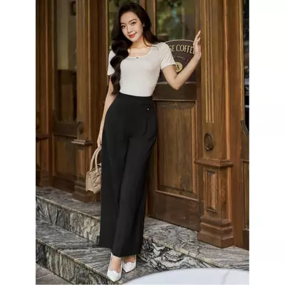 Quần tuytsy đen túi đồng hồ thiết kế Elise mã sản phẩm ES2605170BPWOBK