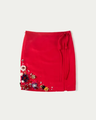 Flowerpot Hand-Embellished Midi Skirt