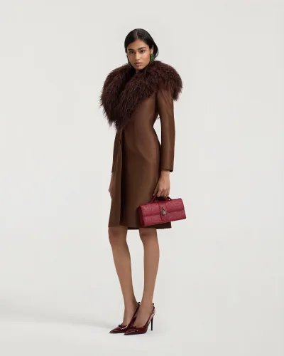 Rich Aunty Fur-Trim Coat