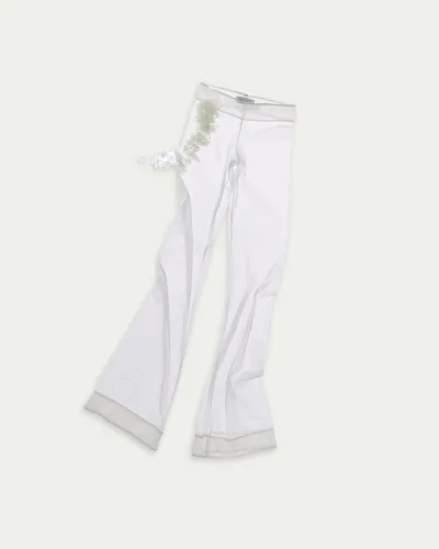 Half-clad Mesh Bootcut Pants