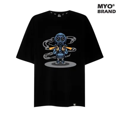 Áo Thun Đen MYO Form Rộng Hình Mask Robot