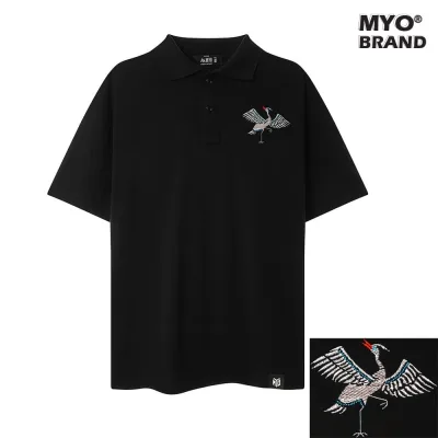Áo Polo Form Rộng MYO Thêu Hình Hạc P014