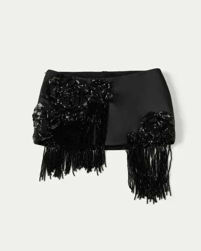 Gotham Floral Embroidered Mini Skirt