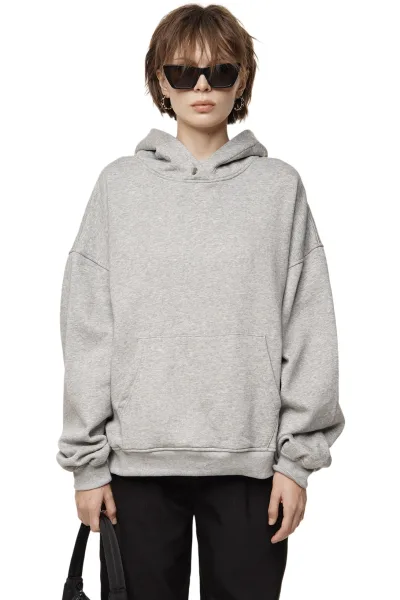 HOODED SWEATSHIRT - GREY