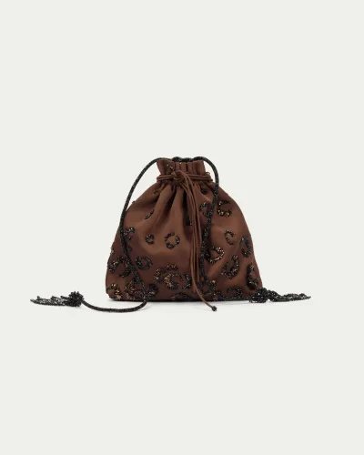 Pampas Hand-Embellished Drawstring Bag