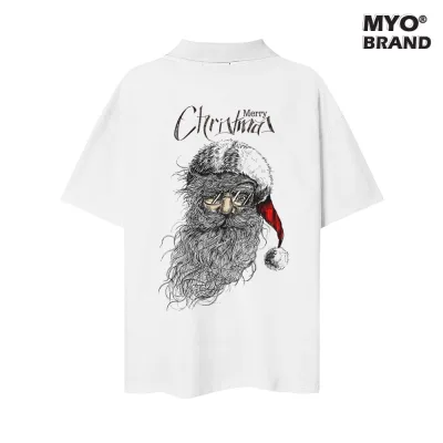 Áo Polo Oversize Tay Lỡ MYO In Hình Ông Già Noel