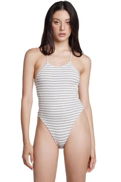 MAGARI BODYSUIT - GREY STRIPED
