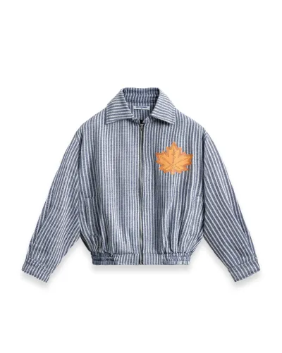 Áo khoác Bomber Striped Maple Leaf