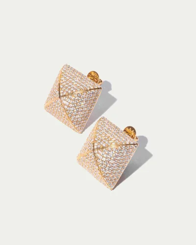 Oversized Posh Stud Earrings With Pavé
