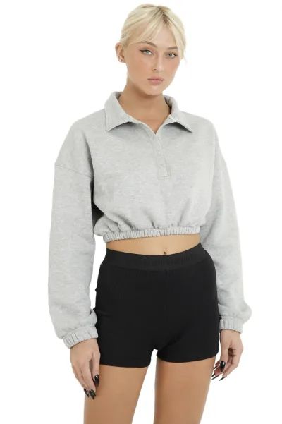 CROPPED SWEATSHIRT - GREY