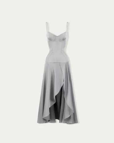 Clavicle Corset Midi Dress
