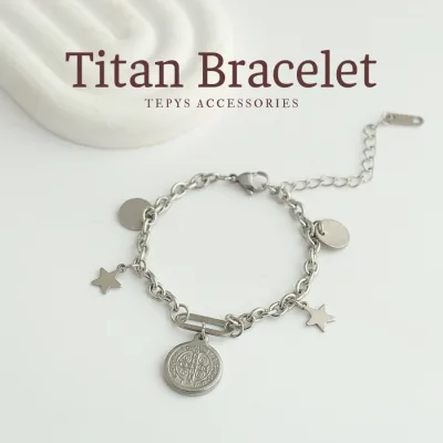 Lắc Tay Round Star Titan Silver