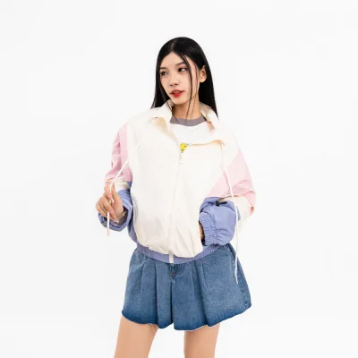 ÁO KHOÁC DÙ NỮ - TOTODAY - TRI COLOR BLOCK