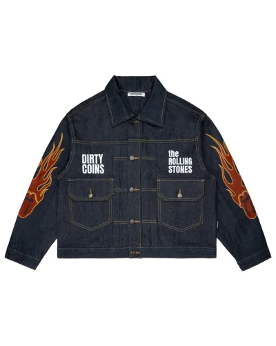 Áo Khoác Denim Boxy DCxRS Flame Raw